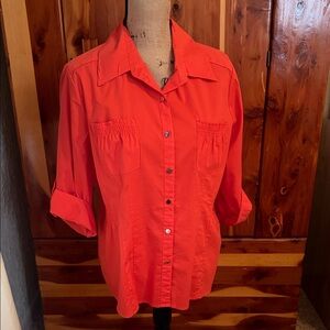 Elementz Vibrant Orange Button-Down Shirt